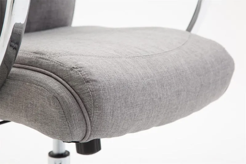 Fauteuil de bureau XL mécanisme d'inclinaison pivotant en tissu gris et métal chromé 10_0002709