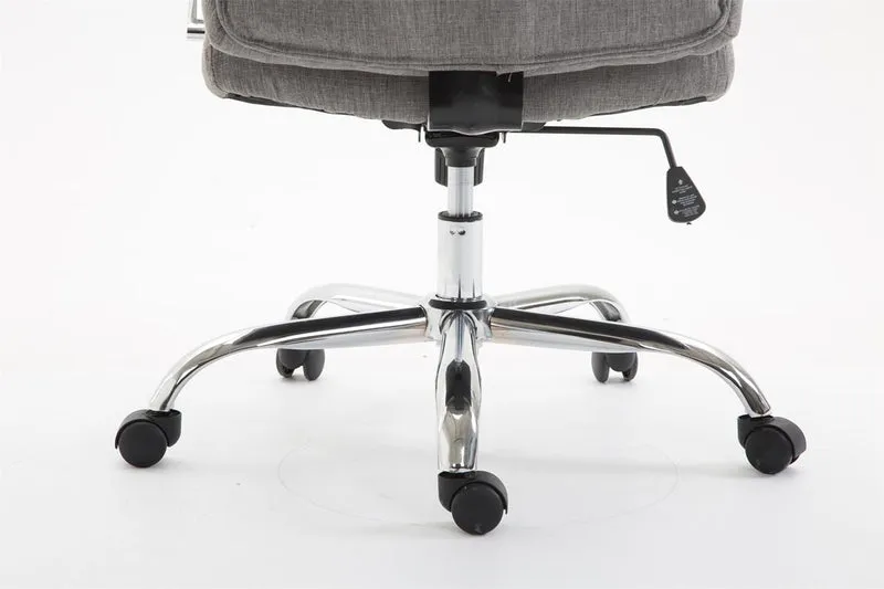 Fauteuil de bureau XL mécanisme d'inclinaison pivotant en tissu gris et métal chromé 10_0002709