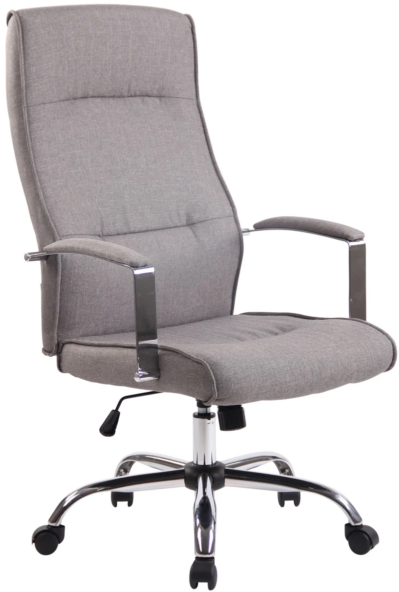 Fauteuil de bureau sur roulettes mécanisme de balance hauteur réglable en tissu gris 10_0002609