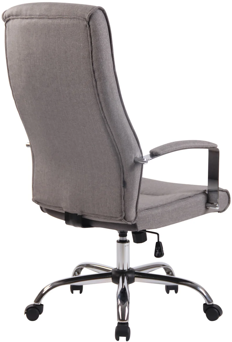 Fauteuil de bureau sur roulettes mécanisme de balance hauteur réglable en tissu gris 10_0002609