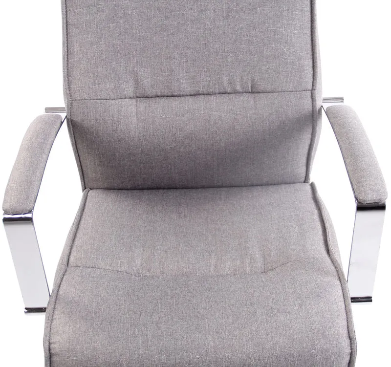 Fauteuil de bureau sur roulettes mécanisme de balance hauteur réglable en tissu gris 10_0002609