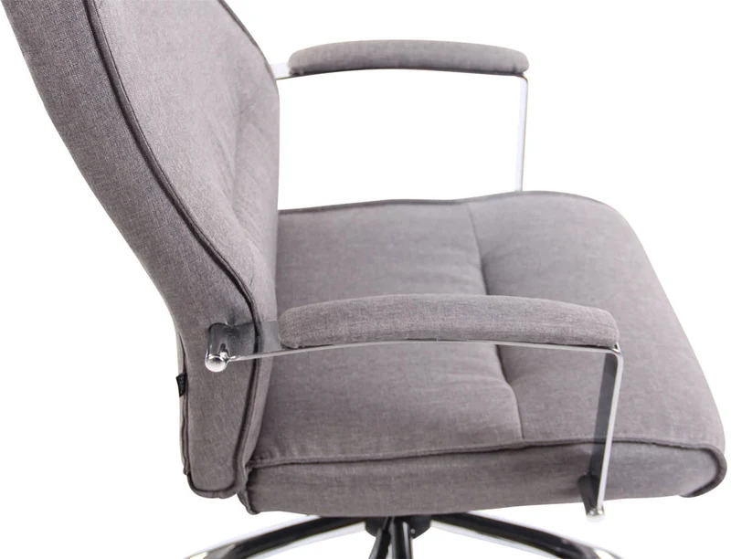 Fauteuil de bureau sur roulettes mécanisme de balance hauteur réglable en tissu gris 10_0002609