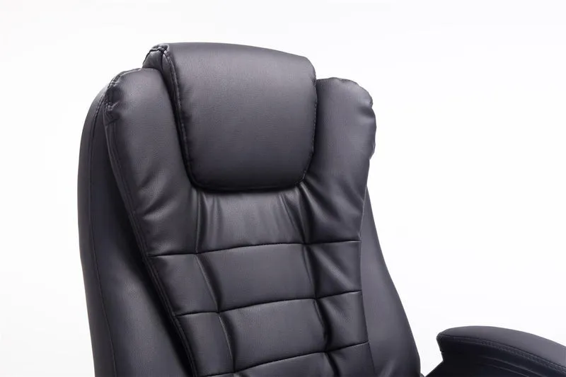 Fauteuil de bureau sur roulettes confortablement rembourrés avec accoudoirs en PVC noir et métal chromé 10_0002655