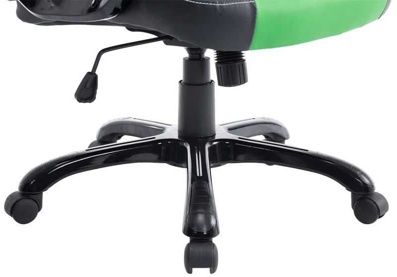 Fauteuil de bureau gaming sur roulettes mécanisme d'inclinaison en PVC noir / vert et plastique 10_0002598