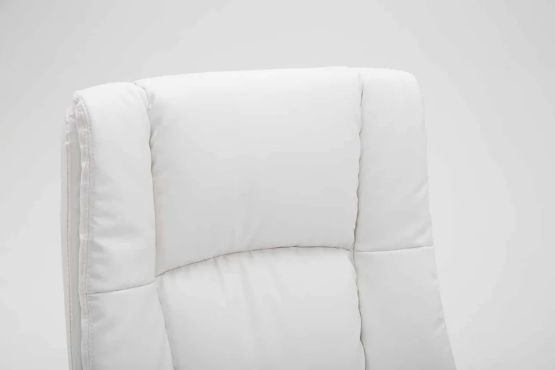 Fauteuil de bureau XL sur roulettes avec accoudoirs mécanisme d'inclinaison plastique PVC blanc 10_0002717