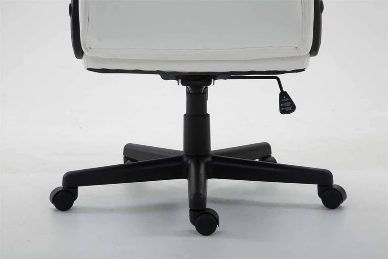 Fauteuil de bureau XL sur roulettes avec accoudoirs mécanisme d'inclinaison plastique PVC blanc 10_0002717