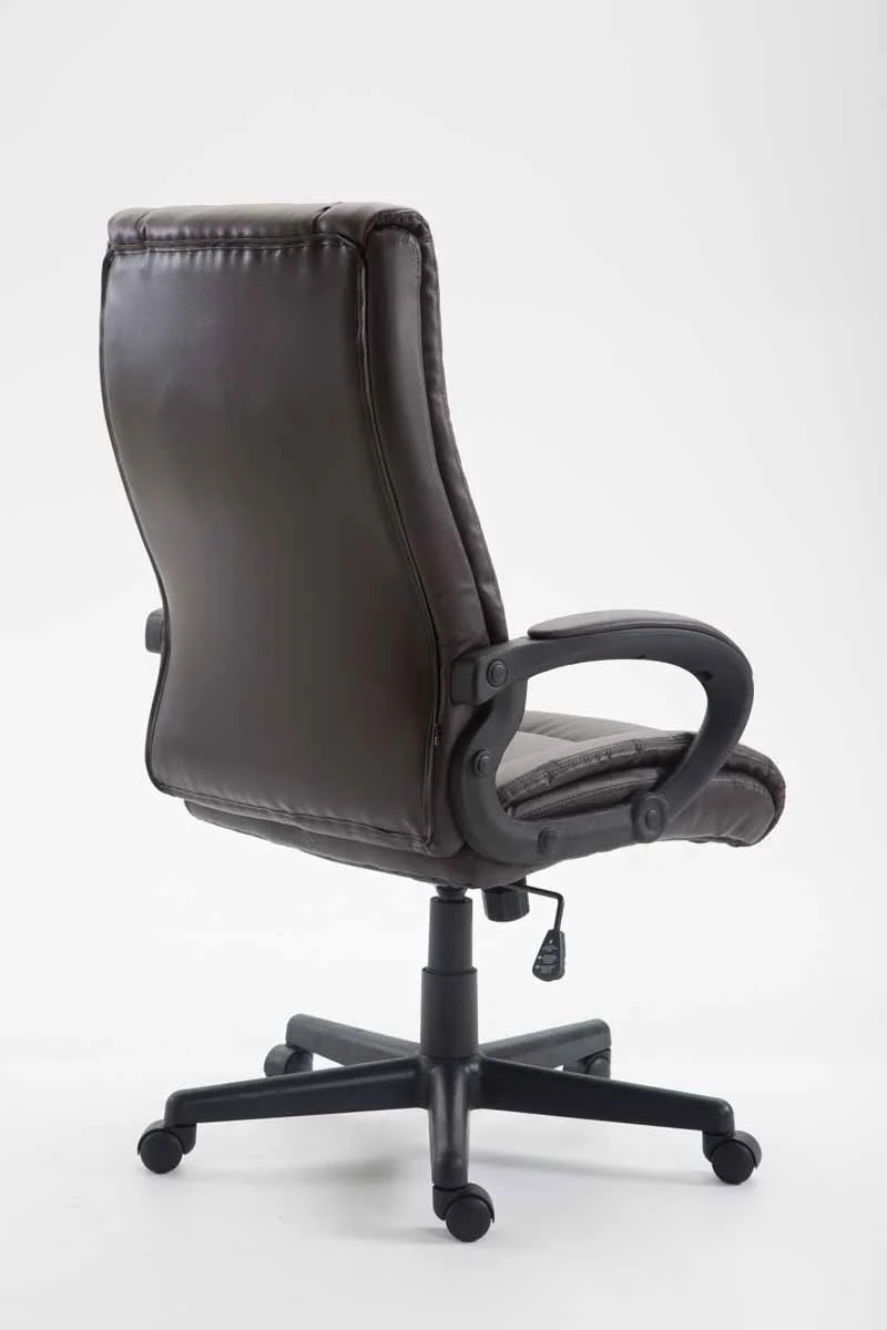 Fauteuil de bureau XL sur roulettes avec accoudoirs mécanisme d'inclinaison plastique PVC marron 10_0002716