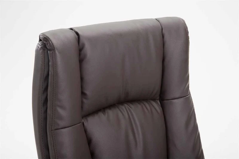 Fauteuil de bureau XL sur roulettes avec accoudoirs mécanisme d'inclinaison plastique PVC marron 10_0002716