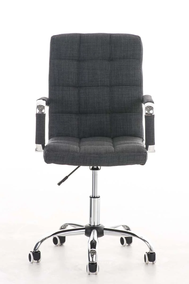 Chaise de bureau mécanisme d'inclinaison hauteur réglable en tissu gris et métal chromé 10_0002483