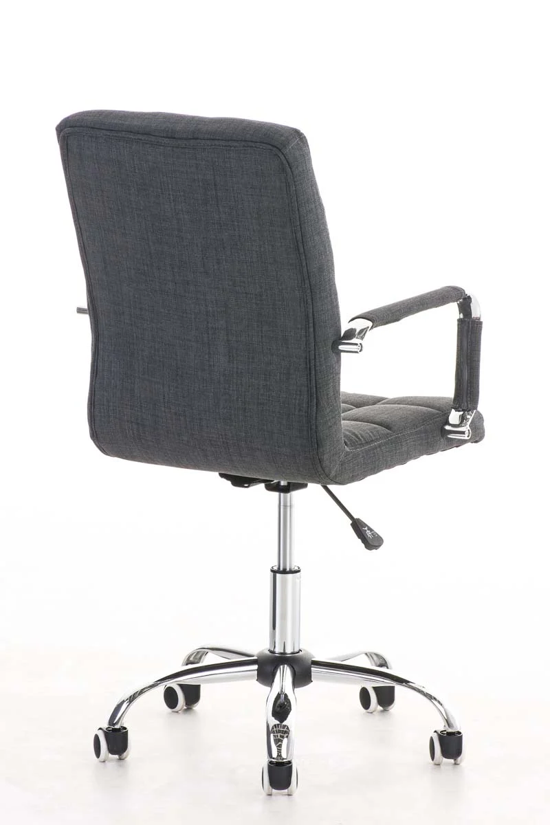 Chaise de bureau mécanisme d'inclinaison hauteur réglable en tissu gris et métal chromé 10_0002483