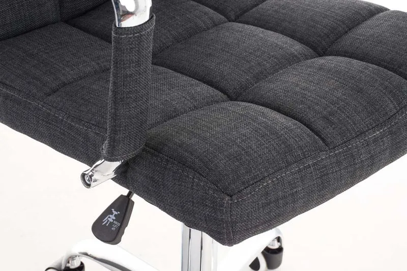 Chaise de bureau mécanisme d'inclinaison hauteur réglable en tissu gris et métal chromé 10_0002483