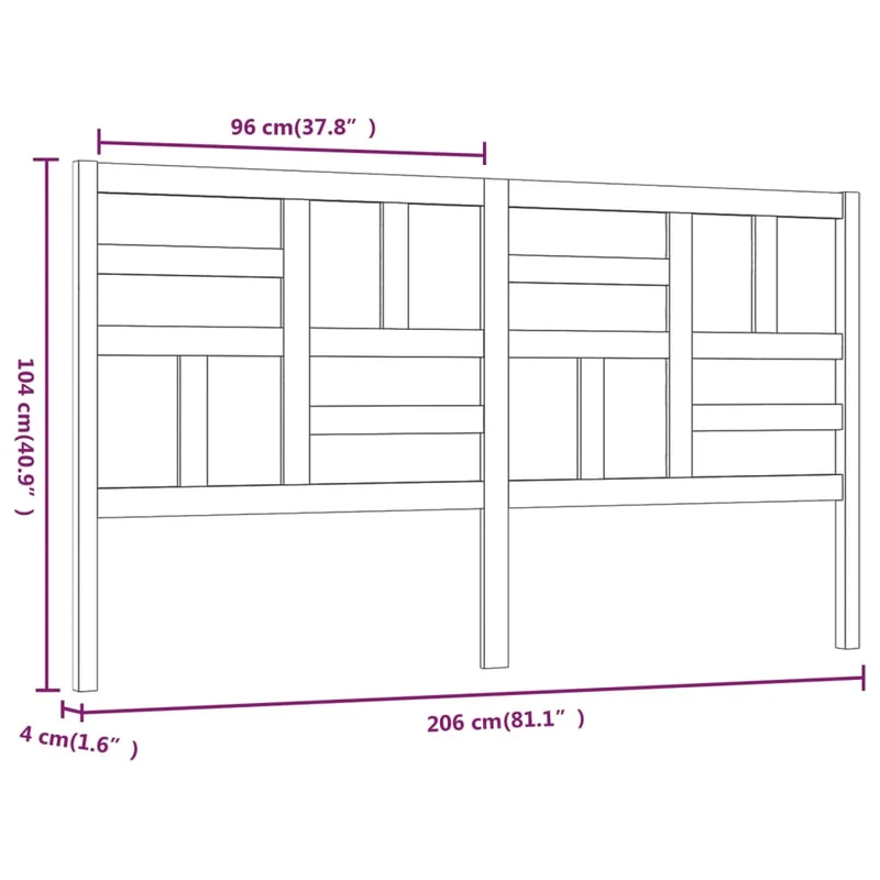 Tête de lit accessoire couchage chambre à coucher meuble 206 x 4 x 104 cm bois de pin blanc TDL0203713
