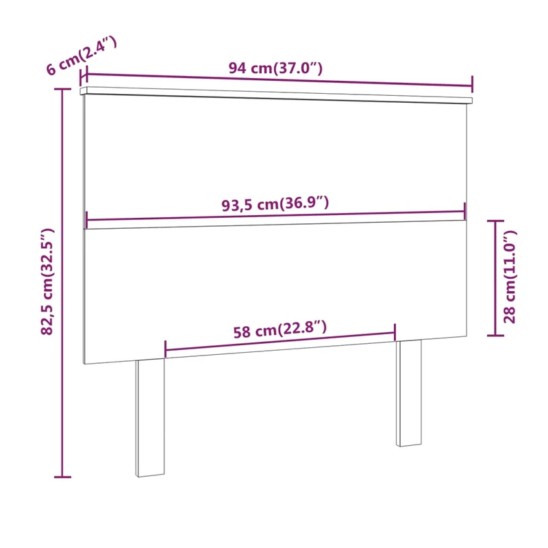 Tête de lit accessoire couchage chambre à coucher meuble 94 x 6 x 82,5 cm bois blanc TDL0203669