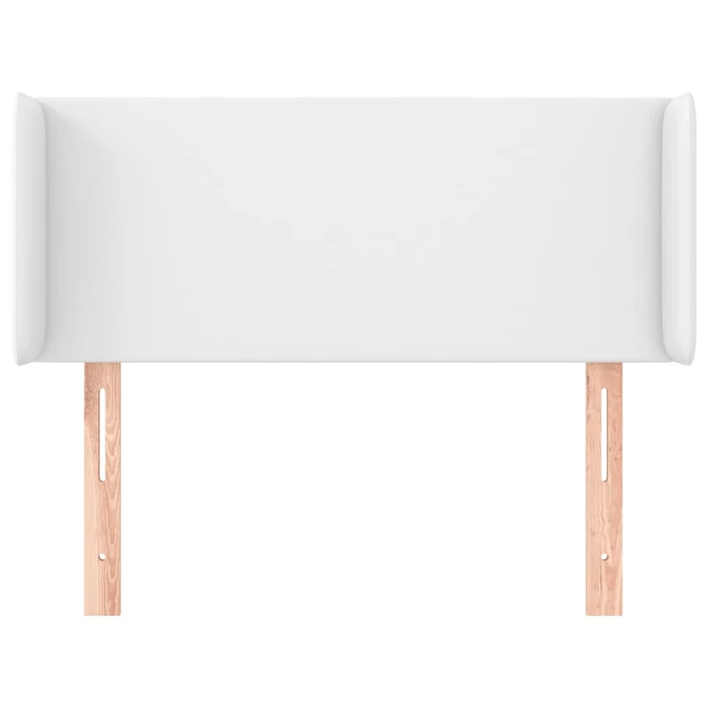 Tête de lit accessoire couchage chambre à coucher meuble avec rebord latéral 103 x 16 x 78/88 cm synthétique blanc TDL0205799
