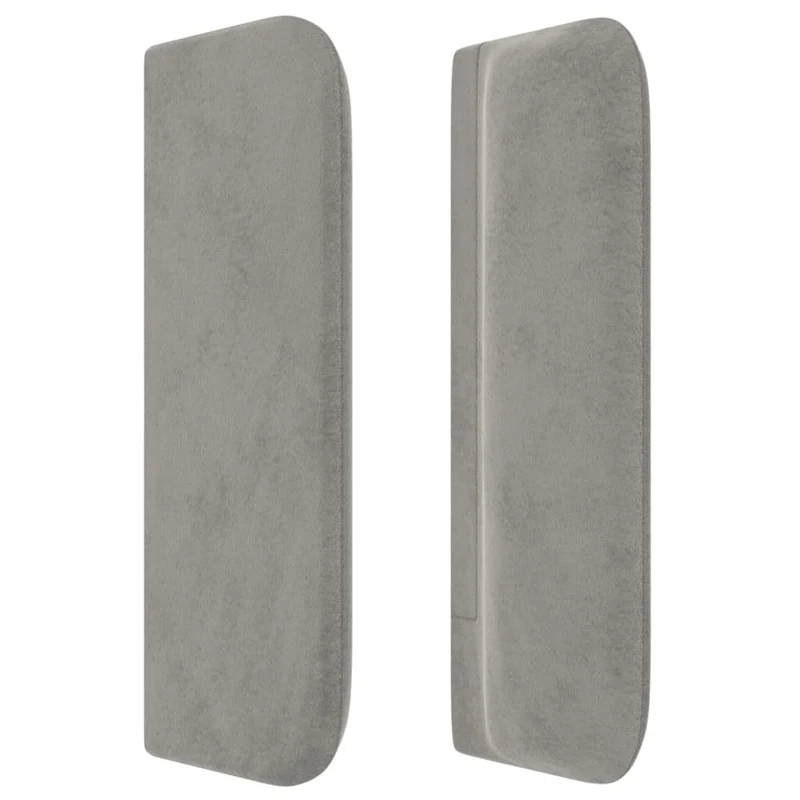Tête de lit accessoire couchage chambre à coucher meuble avec rebord latéral 103 x 16 x 78/88 cm tissu velours gris clair TDL0205306