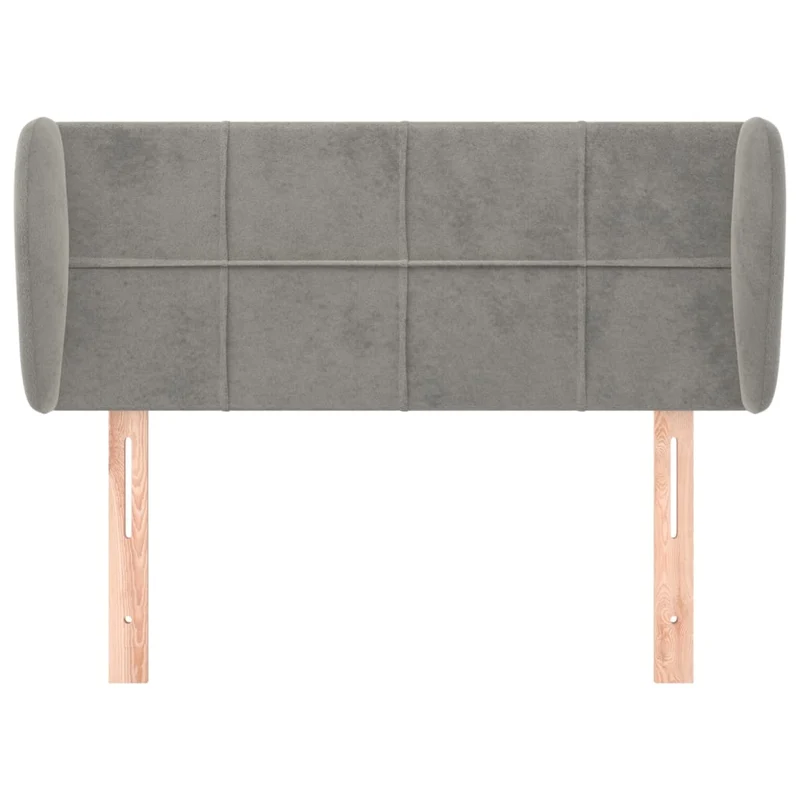 Tête de lit accessoire couchage chambre à coucher meuble avec rebord latéral 103 x 23 x 78/88 cm tissu velours gris clair TDL0205275