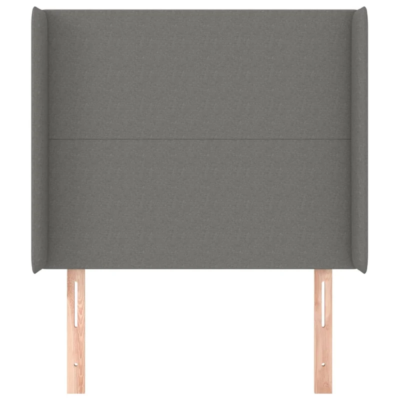 Tête de lit accessoire couchage chambre à coucher meuble avec rebord latéral 103 x 16 x 118/128 cm tissu gris foncé TDL0205072
