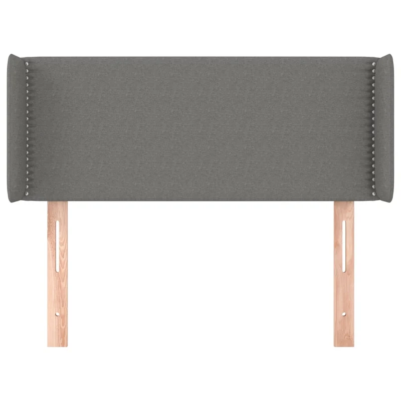 Tête de lit accessoire couchage chambre à coucher meuble avec rebord latéral 103 x 16 x 78/88 cm tissu gris foncé TDL0205065