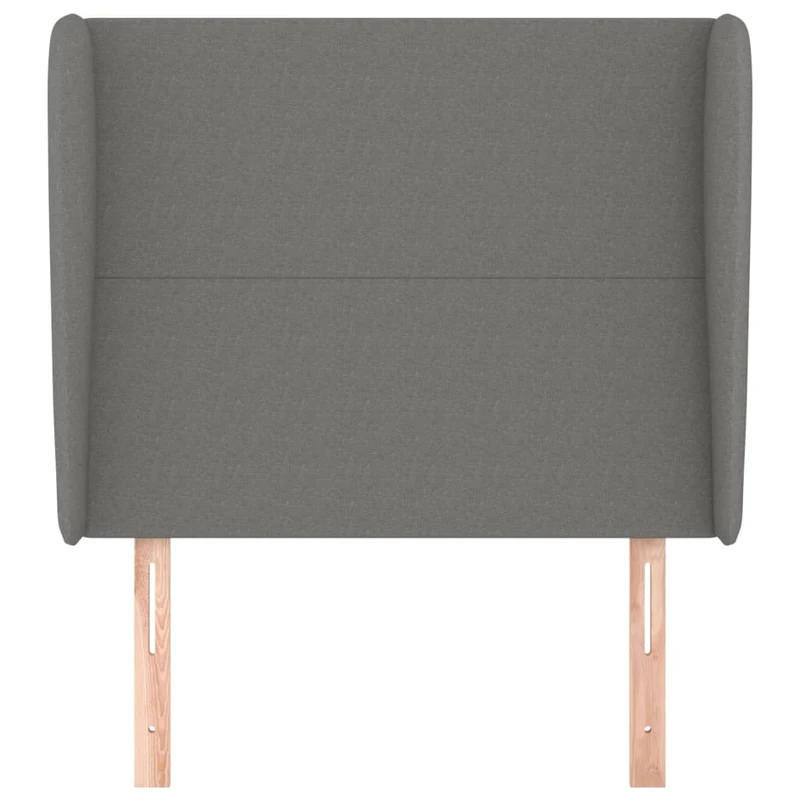 Tête de lit accessoire couchage chambre à coucher meuble avec rebord latéral 103 x 23 x 118/128 cm tissu gris foncé TDL0205048