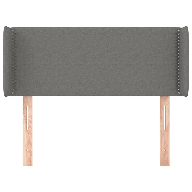 Tête de lit accessoire couchage chambre à coucher meuble avec rebord latéral 93 x 16 x 78/88 cm tissu gris foncé TDL0204866