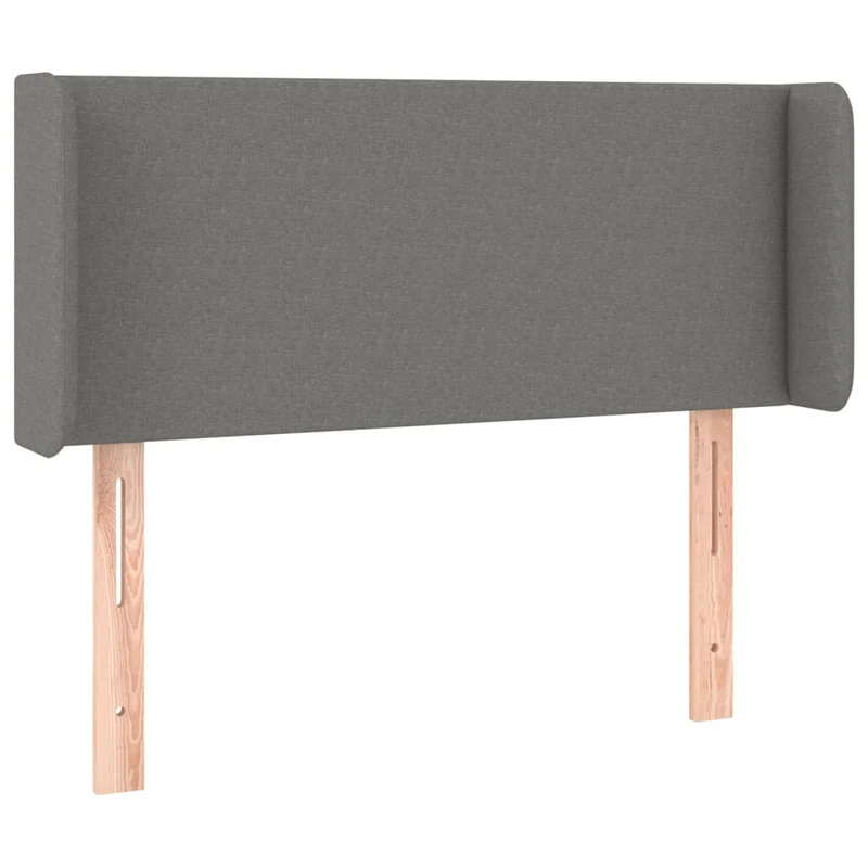 Tête de lit accessoire couchage chambre à coucher meuble avec rebord latéral 93 x 16 x 78/88 cm tissu gris foncé TDL0204867