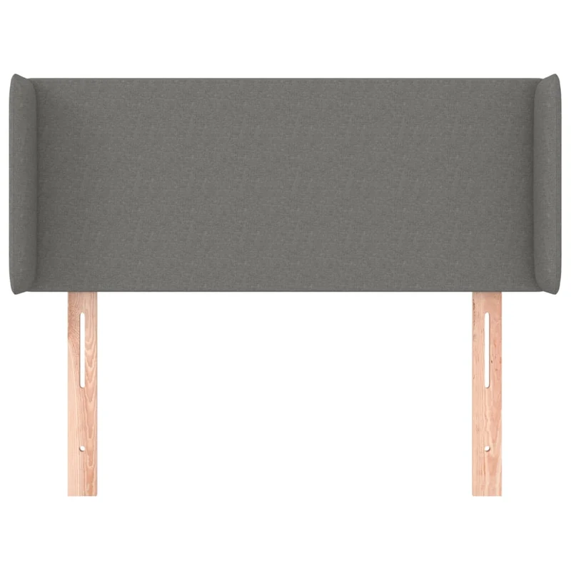 Tête de lit accessoire couchage chambre à coucher meuble avec rebord latéral 93 x 16 x 78/88 cm tissu gris foncé TDL0204867
