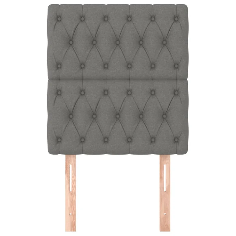 Tête de lit accessoire couchage chambre à coucher meuble capitonné 2 parties 80 x 7 x 78/88 cm tissu gris foncé TDL0206348