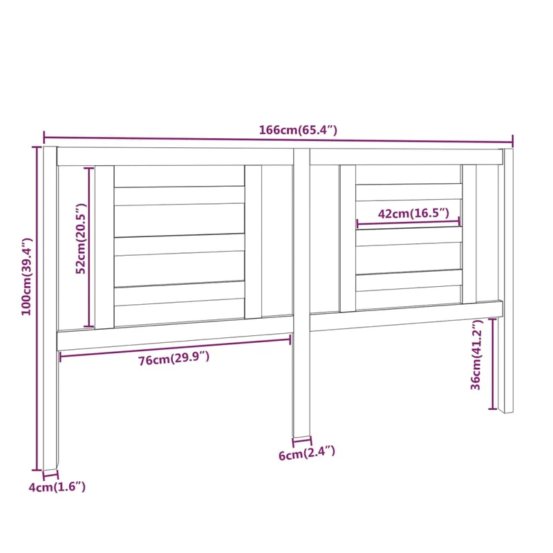 Tête de lit accessoire couchage chambre à coucher meuble 166 x 4 x 100 cm bois de pin massif TDL0206630