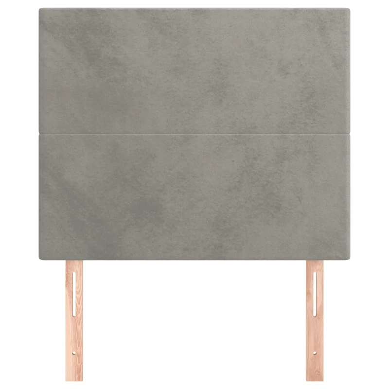 Tête de lit accessoire couchage chambre à coucher meuble 2 parties 100 x 5 x 78/88 cm tissu velours gris clair TDL0206449