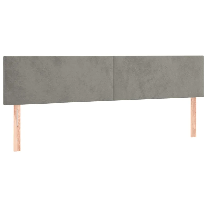 Tête de lit accessoire couchage chambre à coucher meuble 2 parties 100 x 5 x 78/88 cm tissu velours gris clair TDL0206448