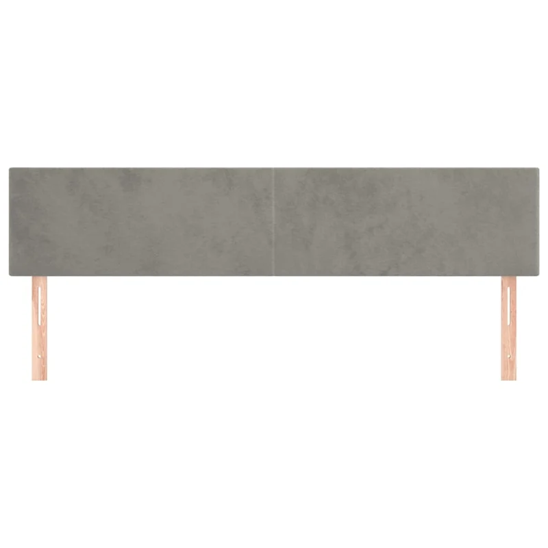 Tête de lit accessoire couchage chambre à coucher meuble 2 parties 100 x 5 x 78/88 cm tissu velours gris clair TDL0206448