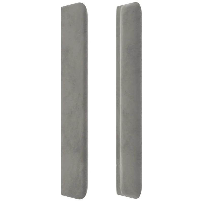 Tête de lit accessoire couchage chambre à coucher meuble avec rebord latéral 103 x 16 x 118/128 cm tissu velours gris clair TDL0205316