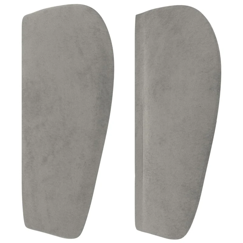 Tête de lit accessoire couchage chambre à coucher meuble avec rebord latéral 203 x 23 x 78/88 cm tissu velours gris clair TDL0205155