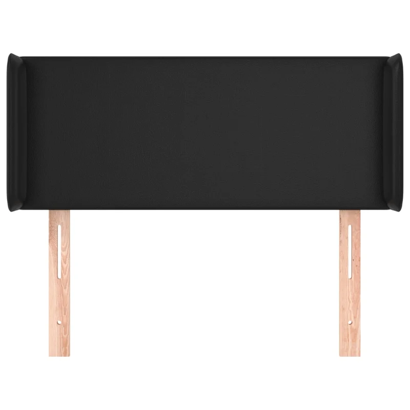 Tête de lit accessoire couchage chambre à coucher meuble avec rebord latéral 103 x 16 x 78/88 cm synthétique noir TDL0204623