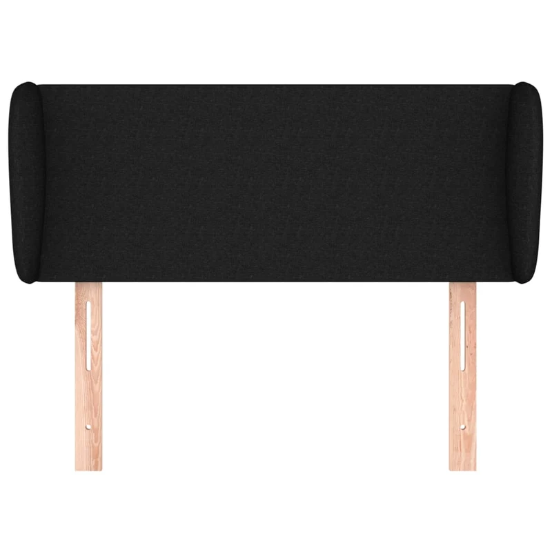 Tête de lit accessoire couchage chambre à coucher meuble avec rebord latéral 93 x 23 x 78/88 cm tissu noir TDL0204384