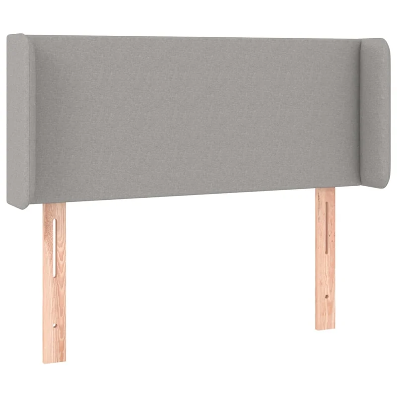 Tête de lit accessoire couchage chambre à coucher meuble avec rebord latéral 103 x 16 x 78/88 cm tissu gris clair TDL0205310
