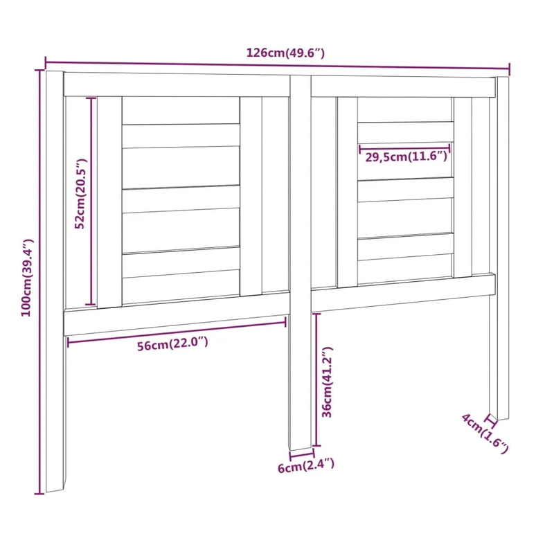 Tête de lit accessoire couchage chambre à coucher meuble 126 x 4 x 100 cm bois de pin blanc TDL0203918