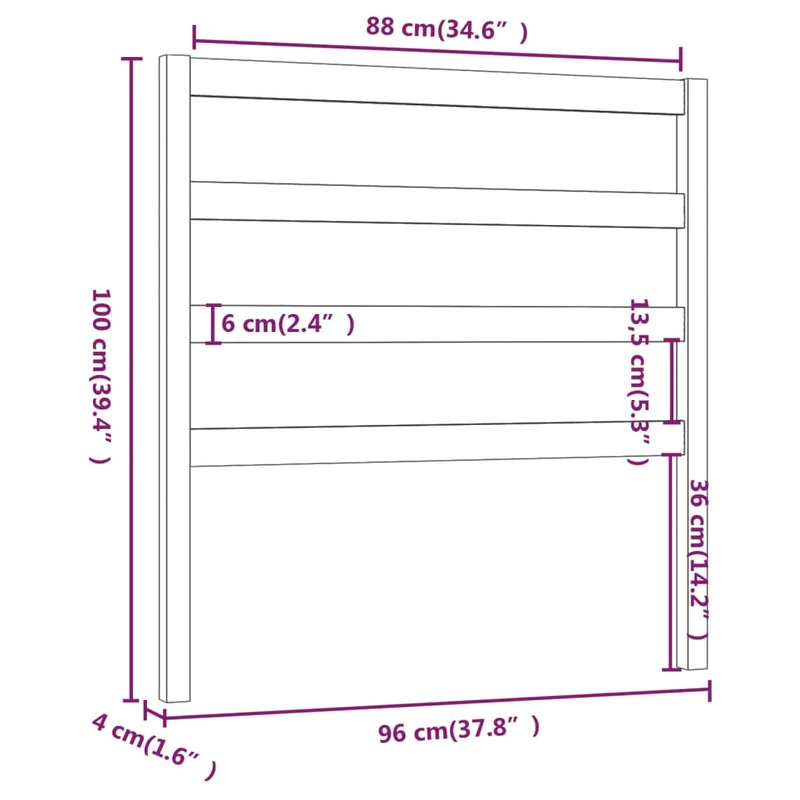 Tête de lit accessoire couchage chambre à coucher meuble 96 x 4 x 100 cm bois blanc TDL0203650