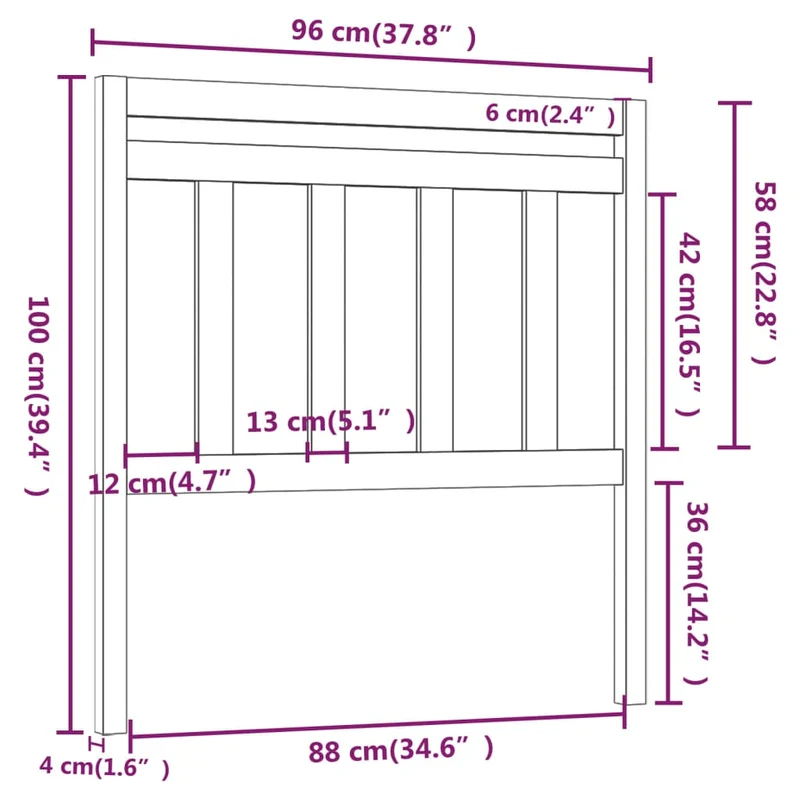 Tête de lit accessoire couchage chambre à coucher meuble 96 x 4 x 100 cm bois blanc TDL0203648