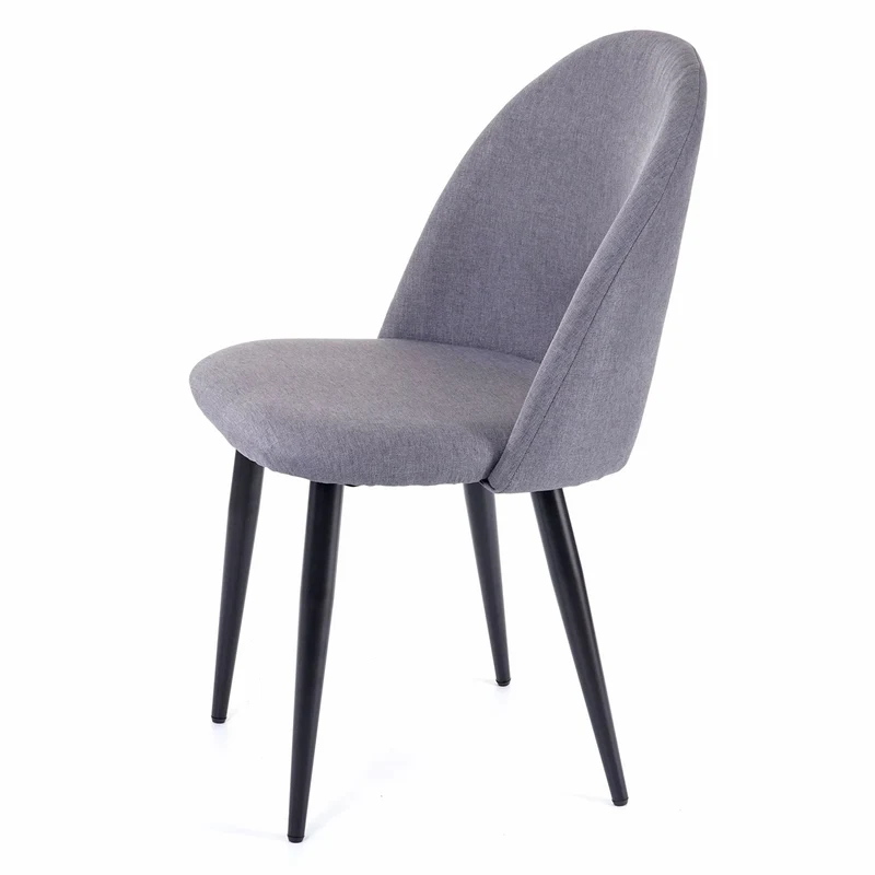Lot de 6 chaises de salle à manger cuisine design moderne tissu et textile gris foncé 04_0000811