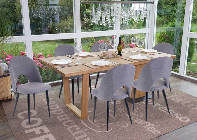 Lot de 6 chaises de salle à manger cuisine design moderne tissu et textile gris foncé 04_0000811