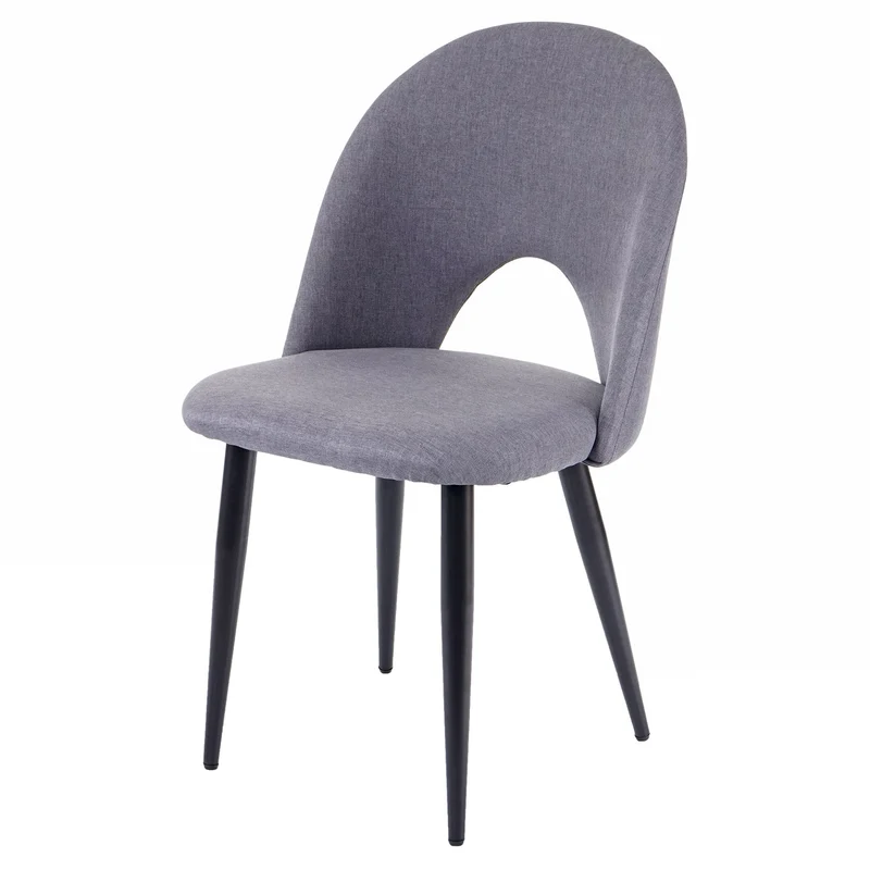 Lot de 6 chaises de salle à manger cuisine design moderne tissu et textile gris foncé 04_0000811