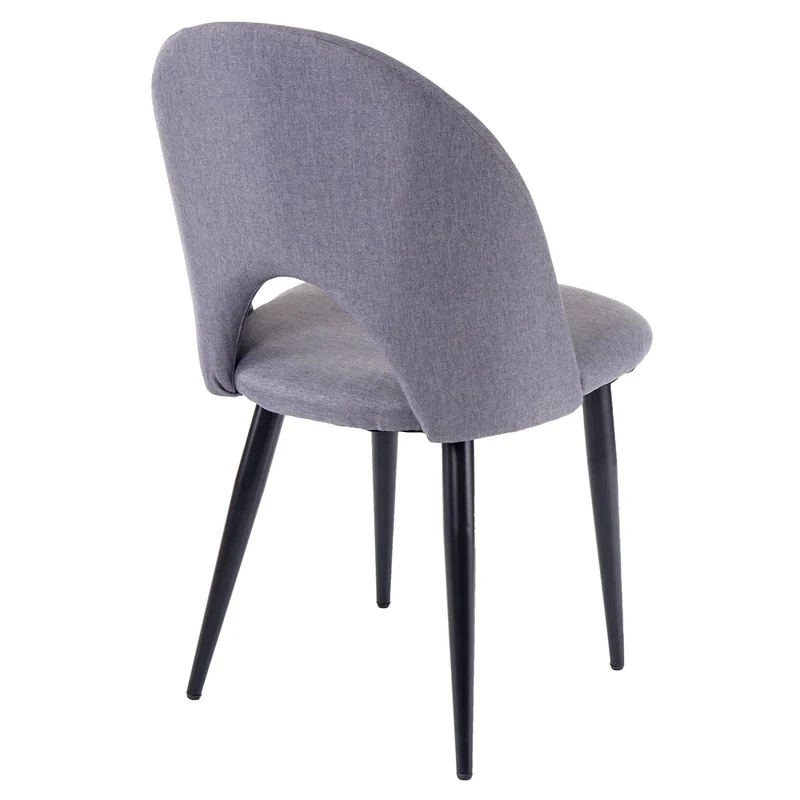 Lot de 6 chaises de salle à manger cuisine design moderne tissu et textile gris foncé 04_0000811