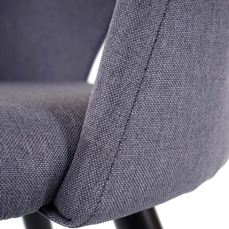 4x chaises de salle à manger cuisine, tissu / textile gris foncé pieds en métal 04_0000579