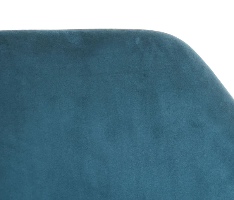 Chaise de salle à manger cuisine bureau coiffeuse style rétro en tissu velours bleu pétrole 04_0002371