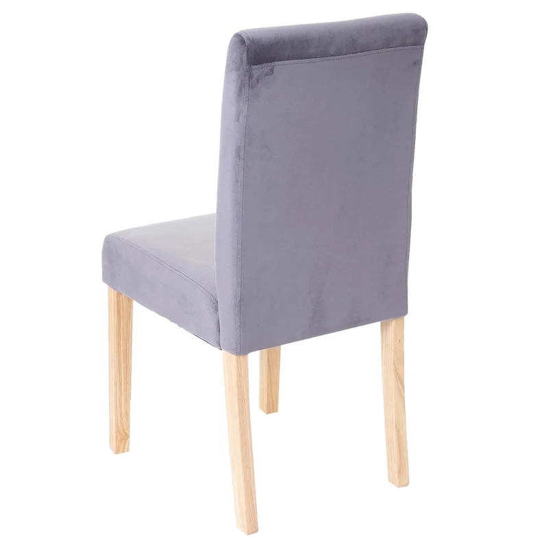 Chaise de salle à manger cuisine en velours gris pieds en bois clair design moderne 04_0002310