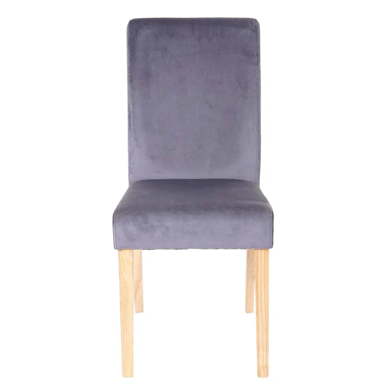 Chaise de salle à manger cuisine en velours gris pieds en bois clair design moderne 04_0002310