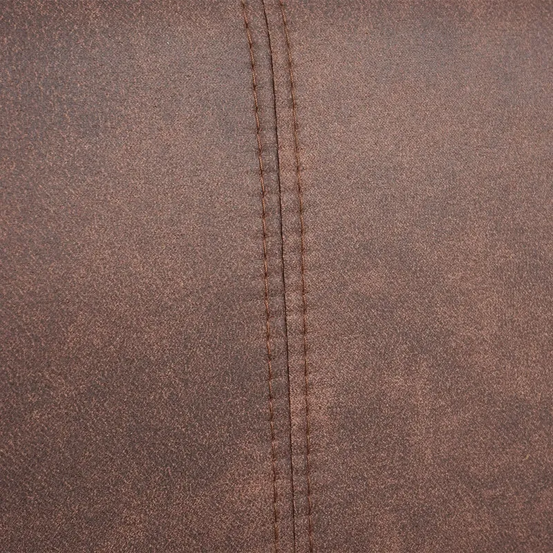 Chaise de salle à manger bureau visiteur design rétro en tissu marron pied en bois clair 04_0002152