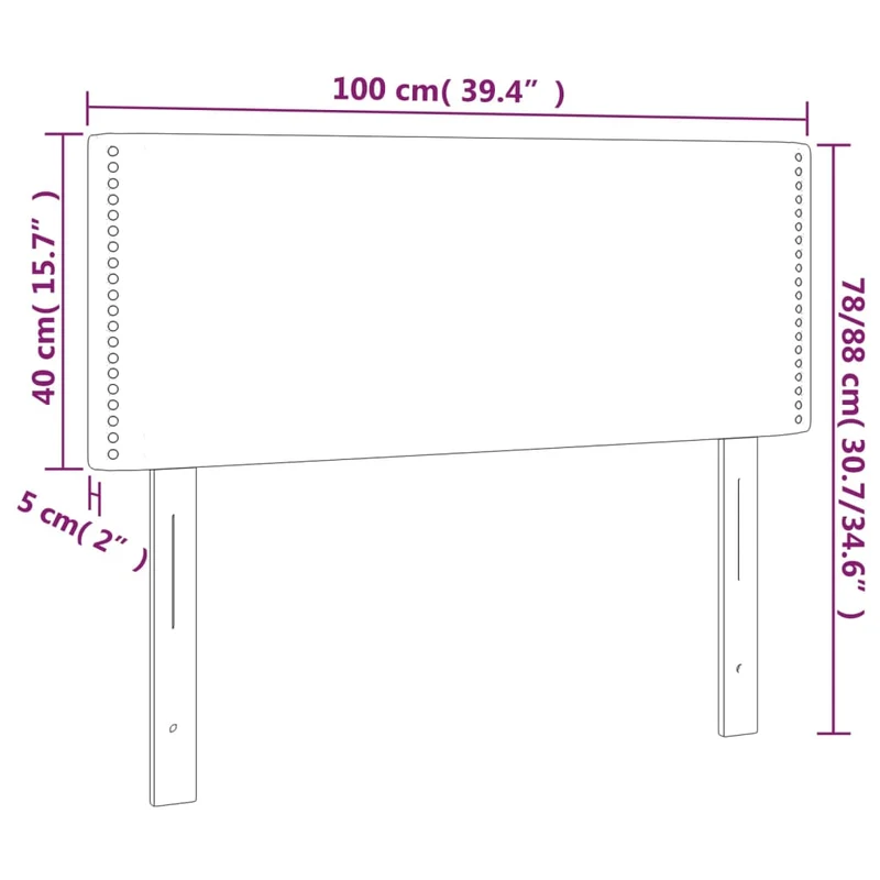 Tête de lit accessoire couchage chambre à coucher meuble 100 x 5 x 78/88 cm tissu noir TDL0202394