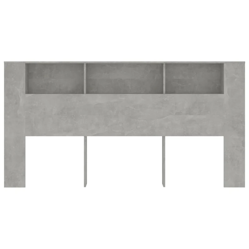 Tête de lit avec rangement accessoire de lit table de chevet étagère 200 x 18,5 x 104,5 cm MDF gris TDL0200032